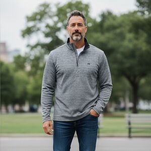 Gray Quarter-Zip Pullover Travis Mathew